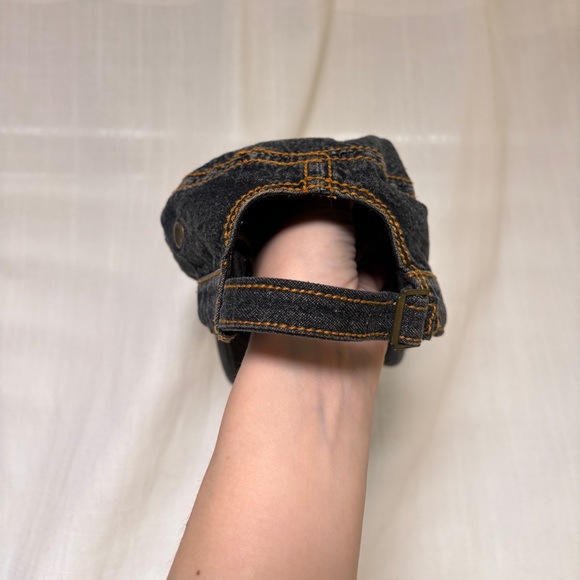SOLD Y2K Denim Messenger Newsboy Train Cap Hat - Picture 4 of 5
